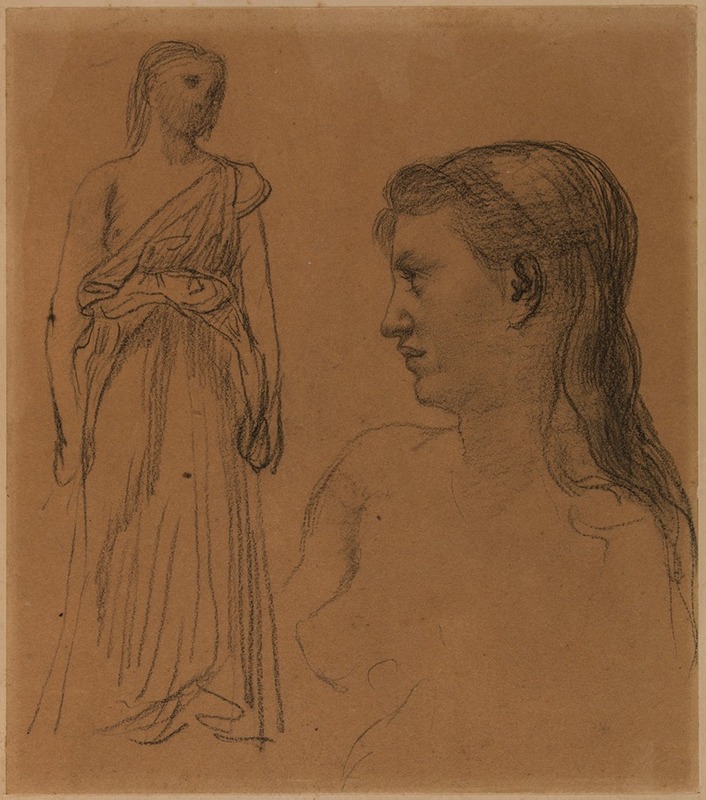 Pierre Puvis de Chavannes - Femme debout et buste de femme