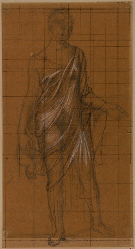 Pierre Puvis de Chavannes - Femme drapée de face, tenant un enfant sur la hanche droite