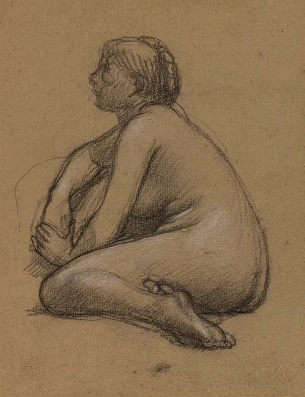 Pierre Puvis de Chavannes - Femme nue accroupie