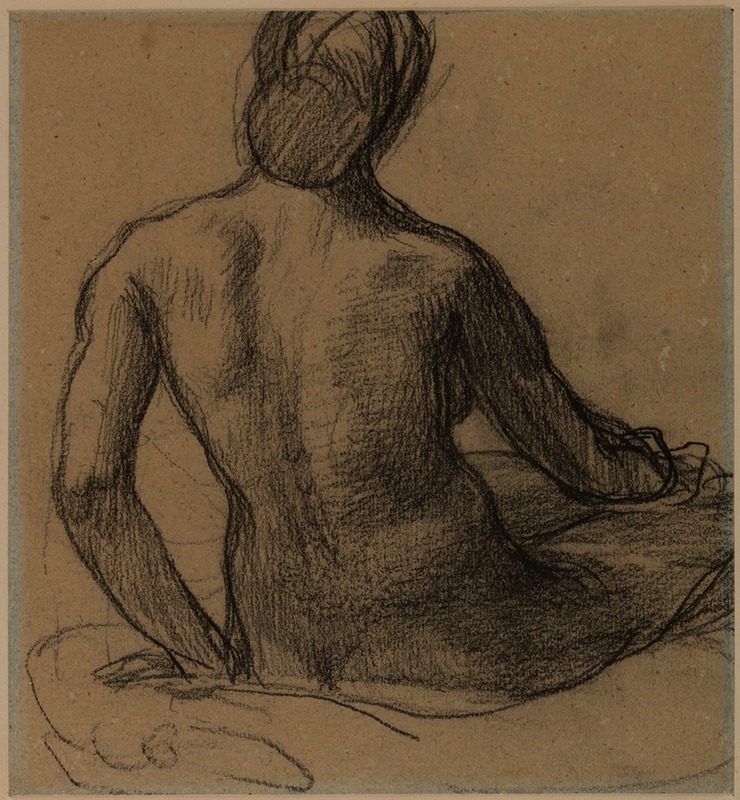 Pierre Puvis de Chavannes - Femme nue, assise, de dos
