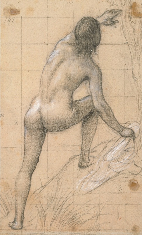 Pierre Puvis de Chavannes - Figure nue de dos, bras gauche tendu vers le haut