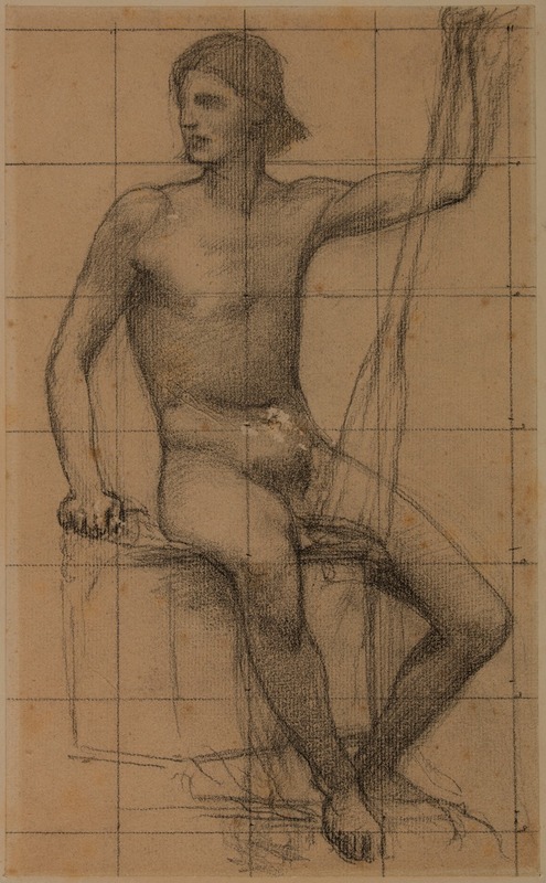 Pierre Puvis de Chavannes - Homme assis de face tenant un aviron entre ses jambes