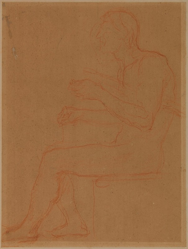 Pierre Puvis de Chavannes - Homme assis, de profil à gauche