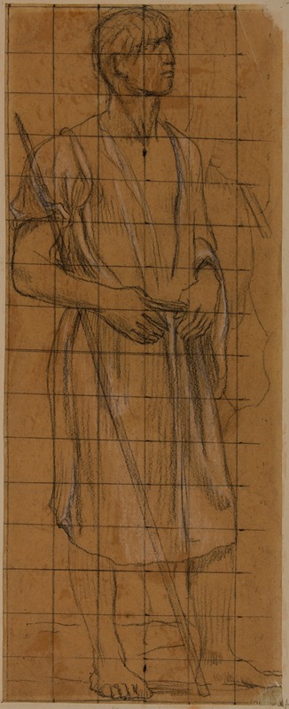 Pierre Puvis de Chavannes - Homme drapé debout et étude d’homme tenant une lance