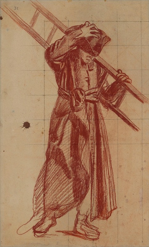 Pierre Puvis de Chavannes - Homme en costume ecclésiastique portant une échelle