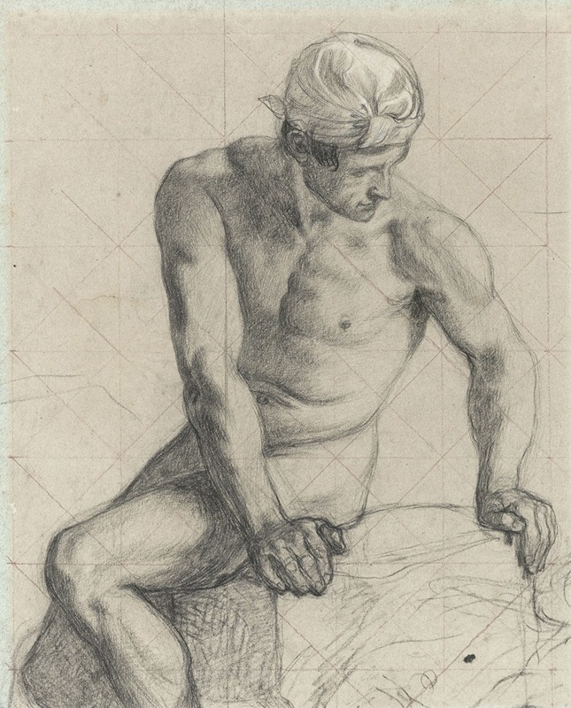 Pierre Puvis de Chavannes - Homme nu assis, coiffé d’un turban