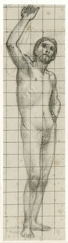 Pierre Puvis de Chavannes - Homme nu de face, bras droit levé