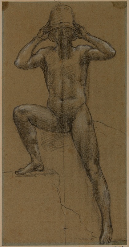 Pierre Puvis de Chavannes - Homme nu de face, se coiffant d’un pot