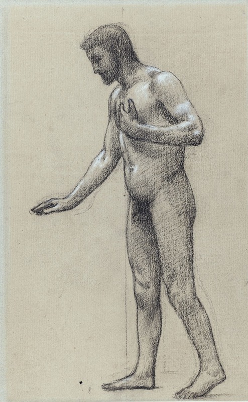 Pierre Puvis de Chavannes - Homme nu de profil à gauche debout
