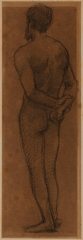 Pierre Puvis de Chavannes - Homme nu debout de dos, les deux bras croisés dans le dos