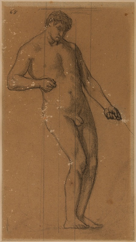 Pierre Puvis de Chavannes - Homme nu debout, de trois quarts à droite