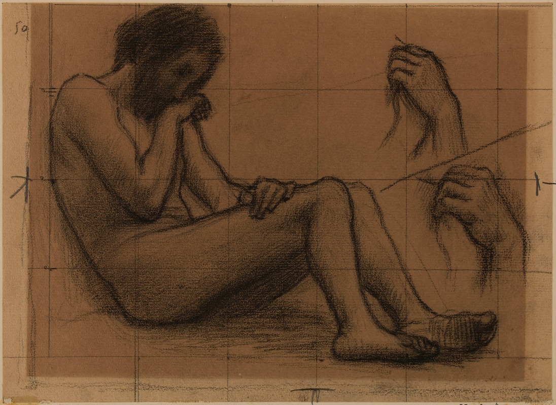 Pierre Puvis de Chavannes - Homme nu, à demi étendu