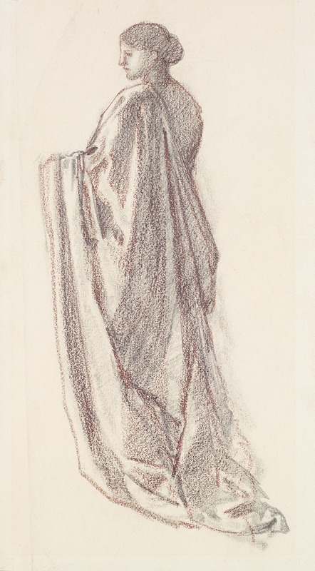 Sir Edward Coley Burne-Jones - Female – Drapery Study – background figure for St Theophilus and the Angel