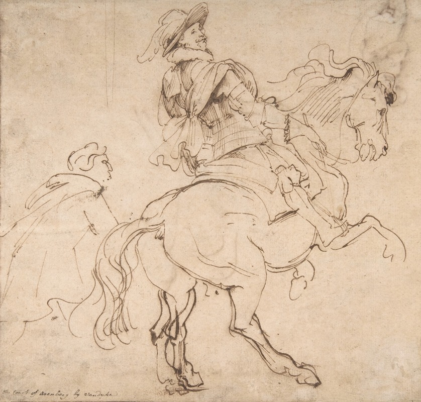 Anthony van Dyck - Study for an Equestrian Portrait, Possibly that of Albert de Ligne, Count of Arenberg