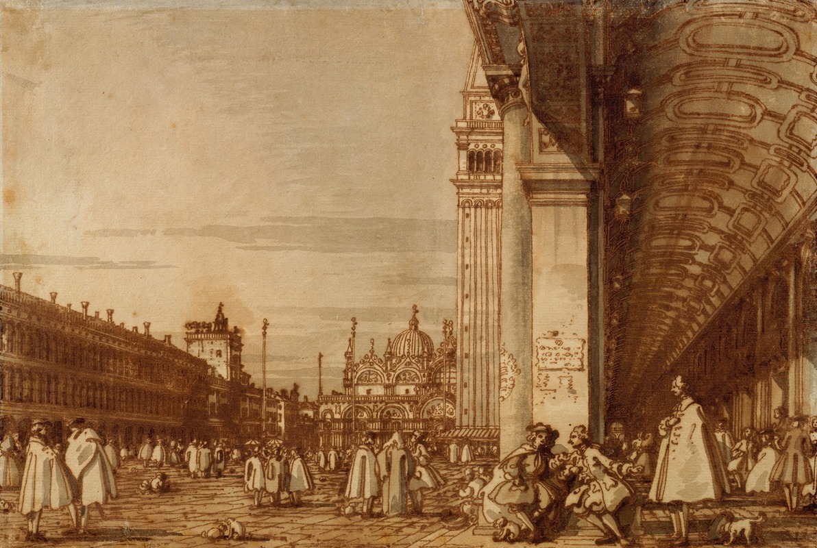 Canaletto - Piazza San Marco from the Southwest Corner, with the Procuratie Nuove on the Right