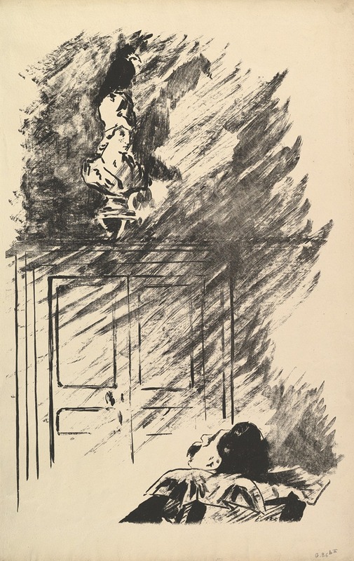 Édouard Manet - Perched upon a Bust of Pallas. Illustration to The Raven by Edgar Allan Poe