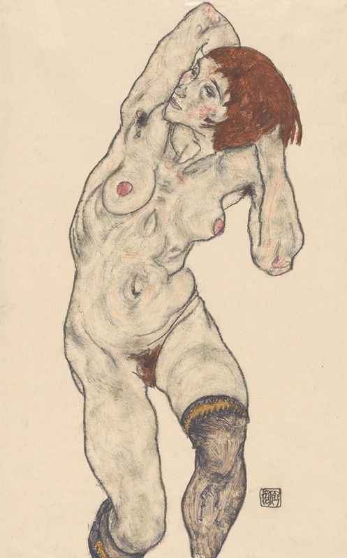 Egon Schiele - Nude in Black Stockings