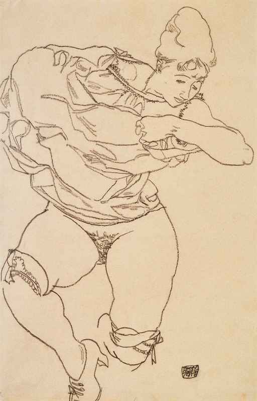 Egon Schiele - Woman Undressing