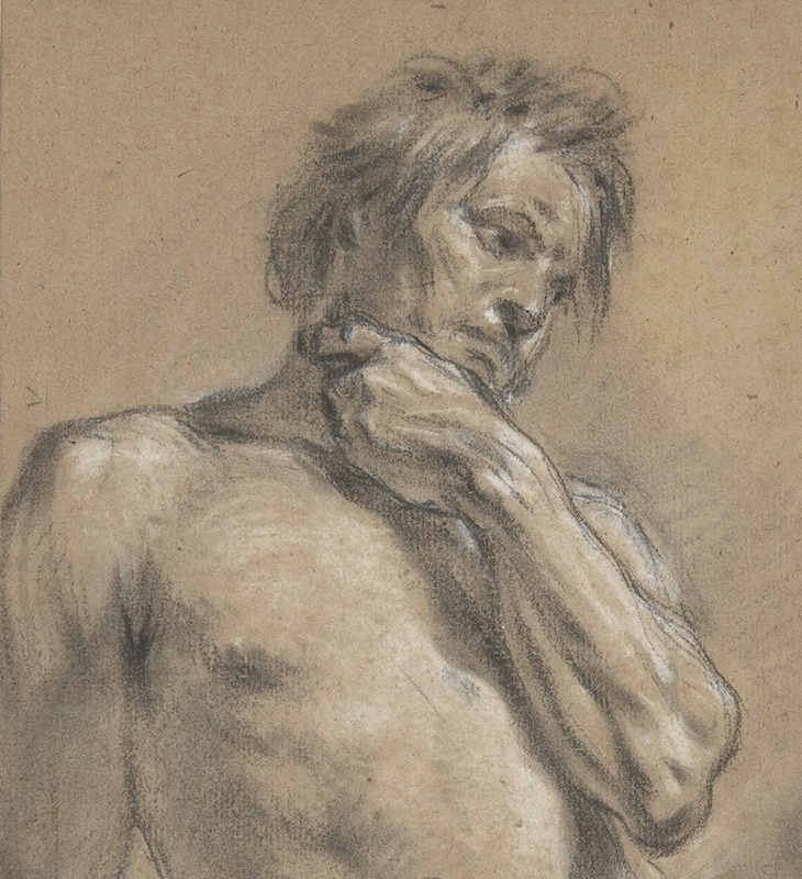 François Boucher - Half-Length Study of a Man