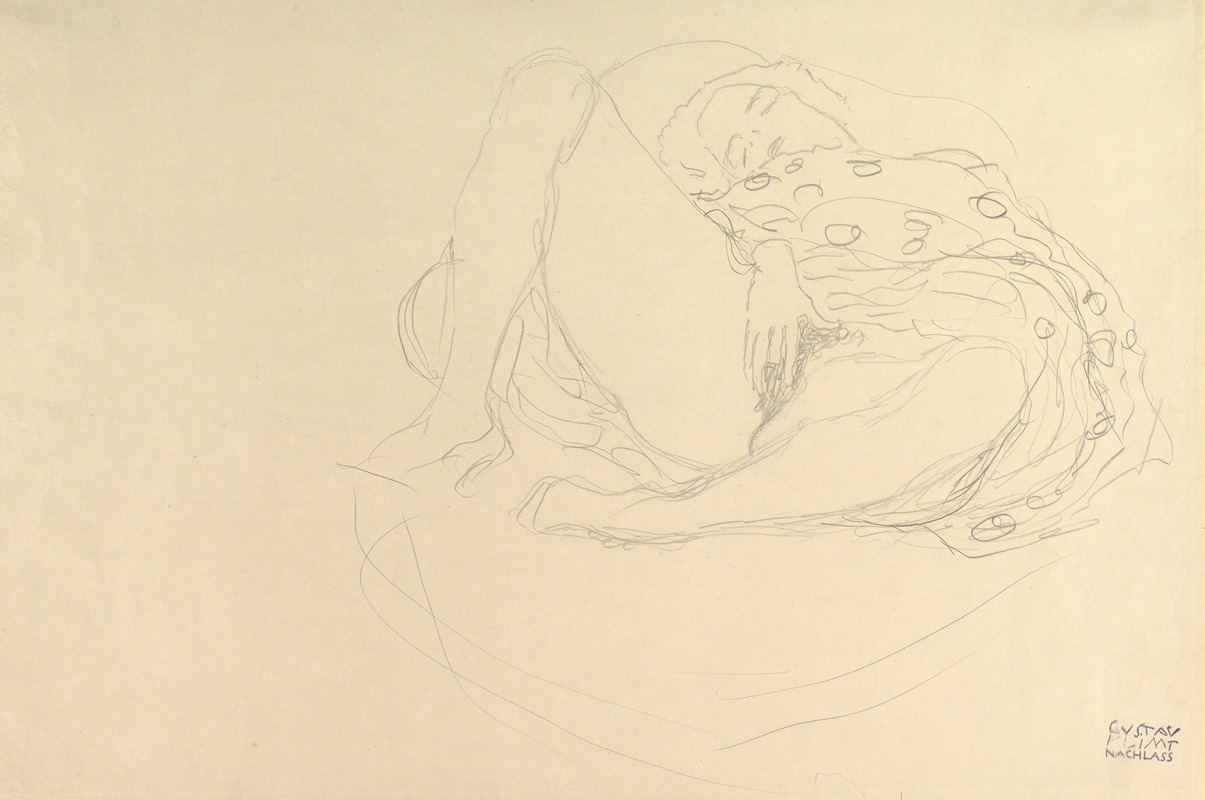 Gustav Klimt - Reclining Nude with Drapery