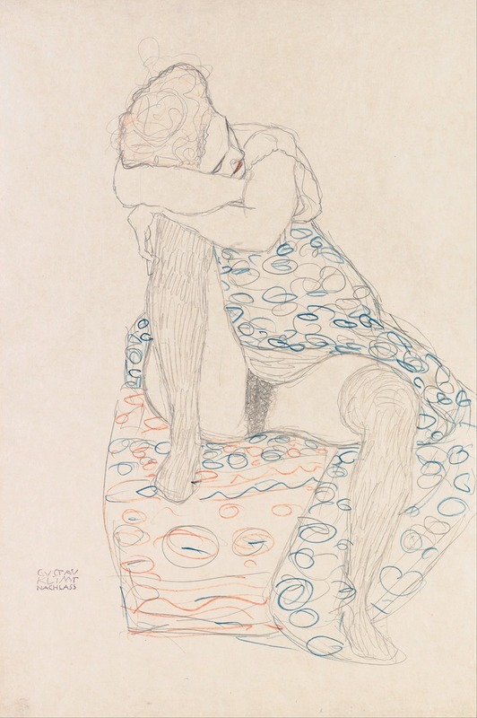 Gustav Klimt - Seated Figure with Gathered up Skirt