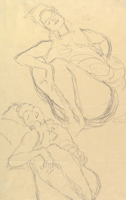 Gustav Klimt - Two Studies for a Crouching Woman