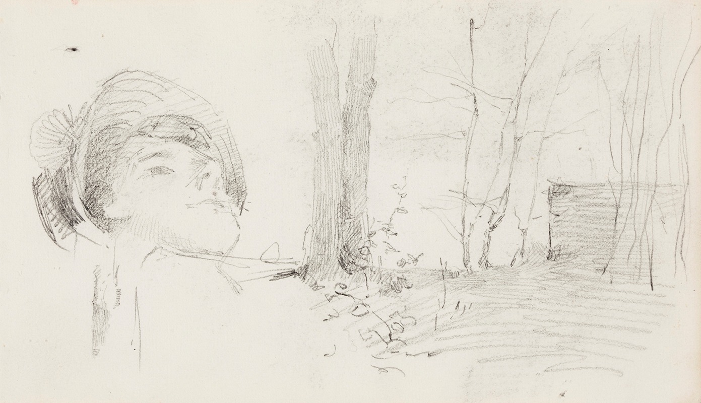 Helene Schjerfbeck - Woman’s head ; Landscape, trees