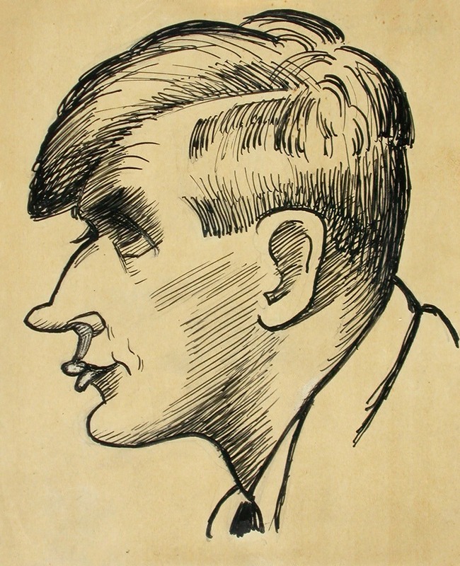 Ilmari Aalto - Composer Uuno Klami, caricature