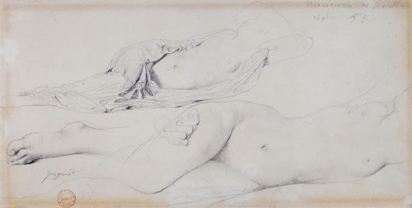 Jean Auguste Dominique Ingres - Etude pour l’Odalisque à l’esclave