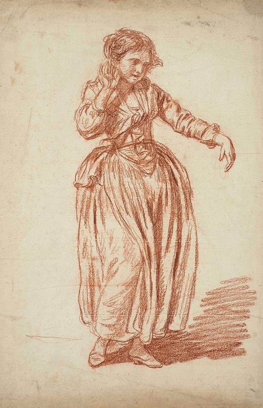 Jean-Baptiste Greuze - Jeune fille debout, la main droite sur l’oreille