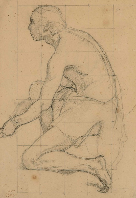 Jean-Baptiste-Camille Corot - Étude d’homme agenouillé