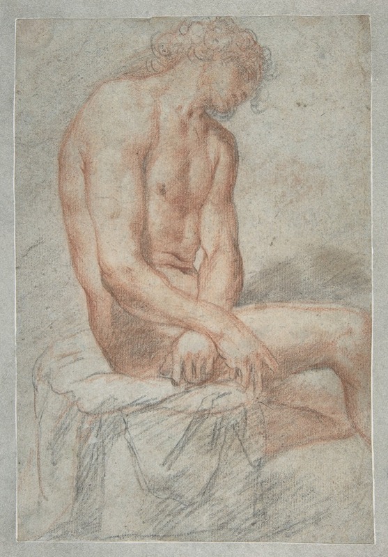 Juan Carreño de Miranda - Study of a seated male figure