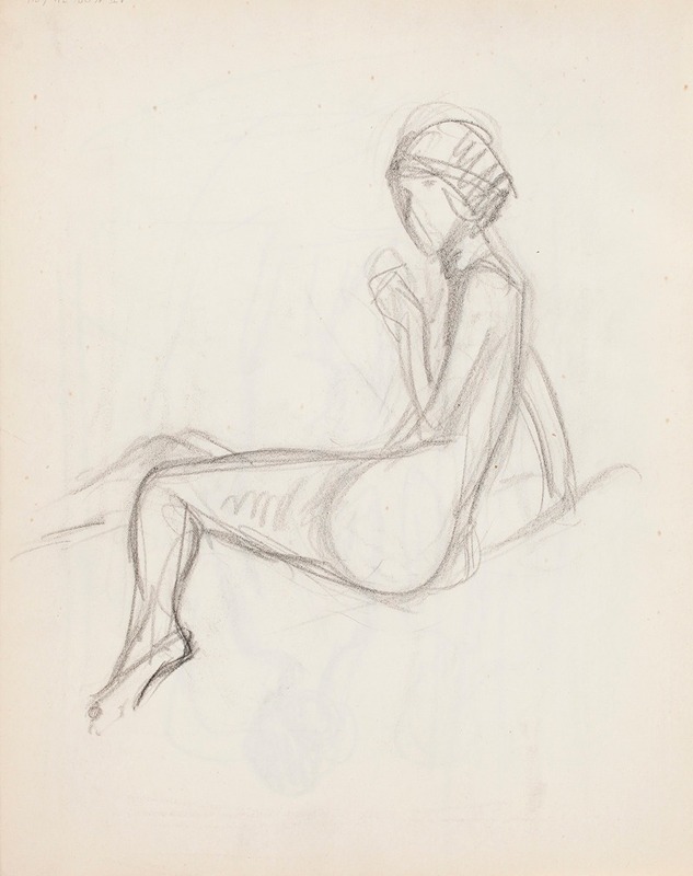 Magnus Enckell - Istuva alaston naismalli, sivukuva