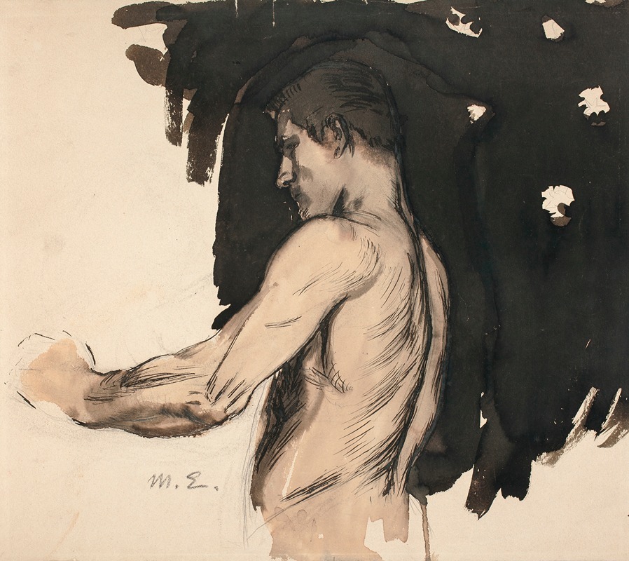 Magnus Enckell - Study, Half-Length Figure of a Naked Man