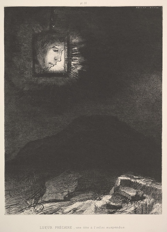 Odilon Redon - The vague glimmer of a head suspended in space