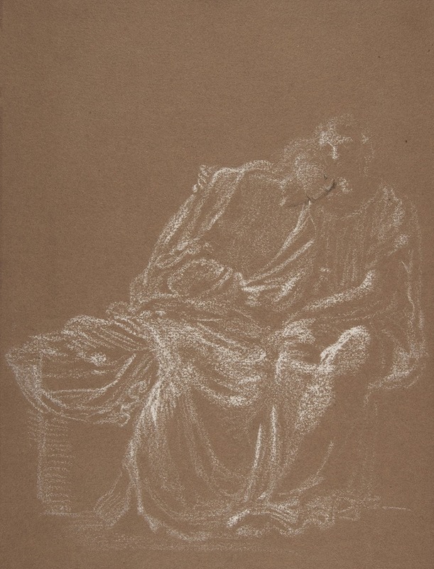 Sir Edward Coley Burne-Jones - A Seated Couple, Embracing
