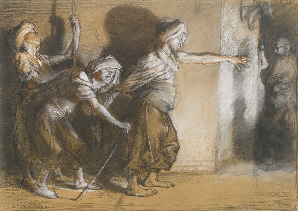 William Orpen - The Three Blind Men (Arabian Nights)