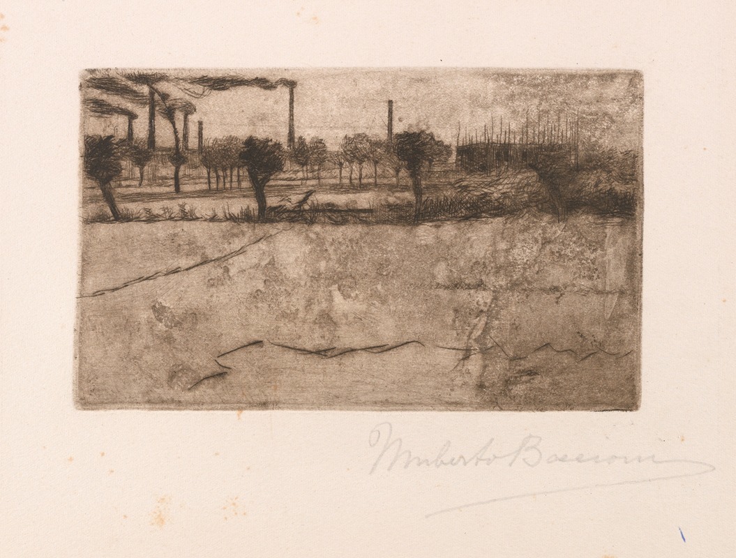 Landscape with Industrial Plants by Umberto Boccioni - Artvee