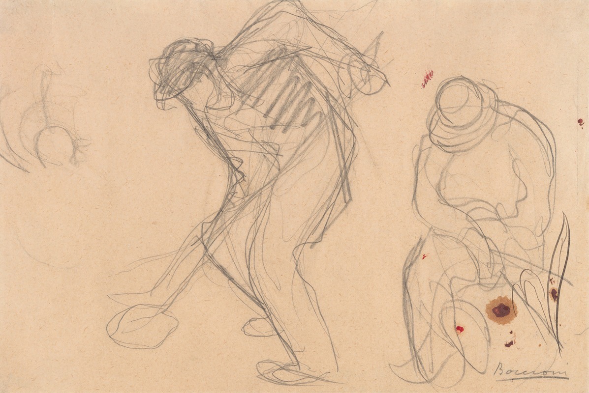 Umberto Boccioni - Study for ‘The Street Pavers’; Two Workmen
