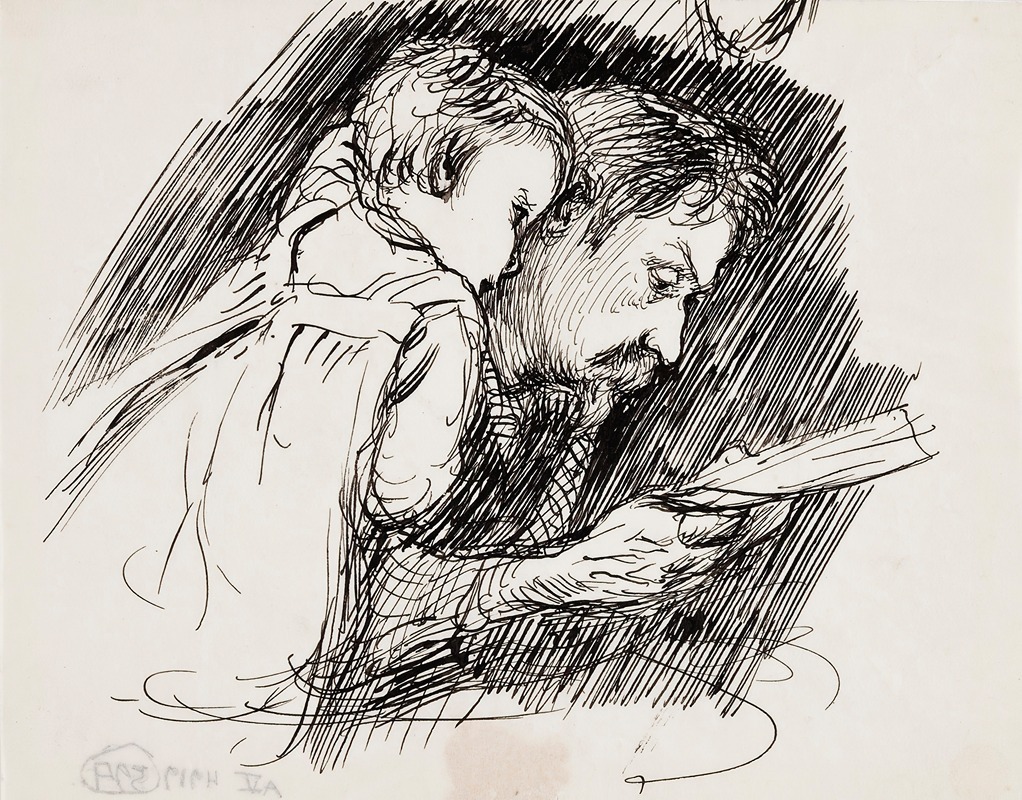 Venny Soldan-Brofeldt - The father reads to the child