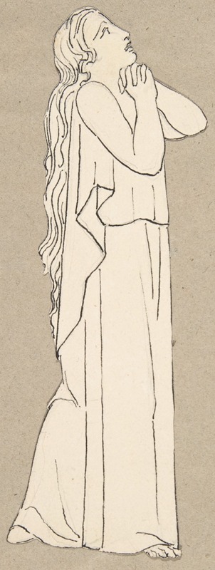 After John Flaxman - Design for large fireplace white tiles produced in Wedgwood’s factory