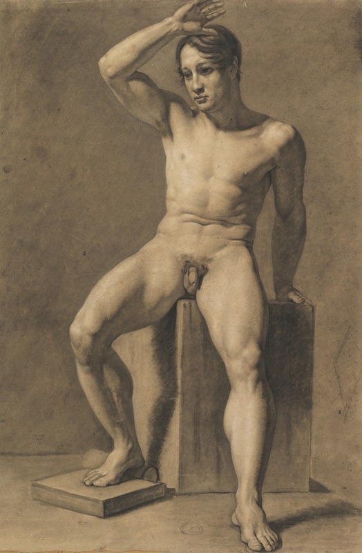 Anselm Feuerbach - Seated Male Nude