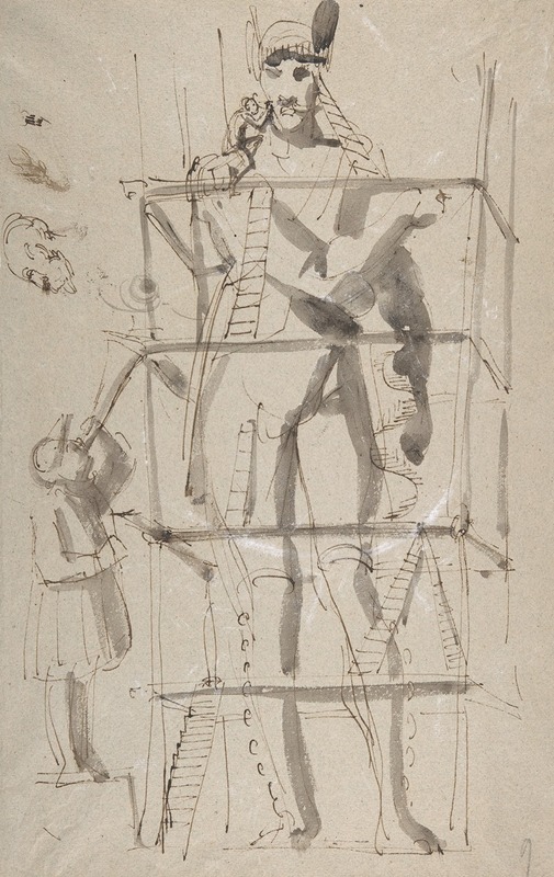 Carl August Ehrensvärd - Sculptor at Work on a Colossal Statue