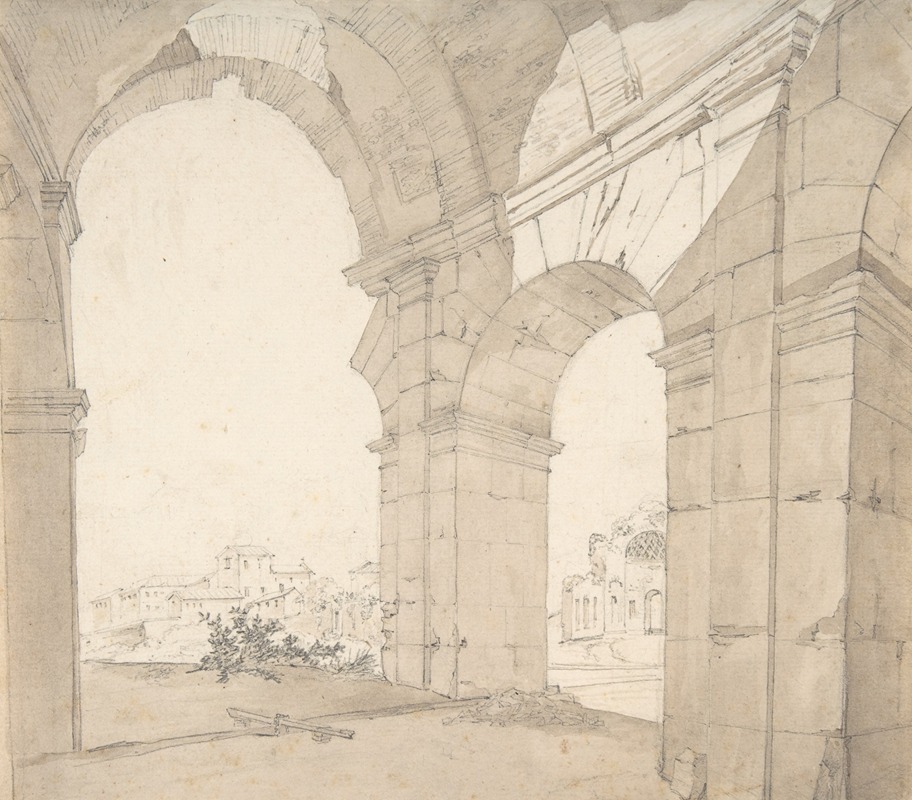 Daniël Dupré - View of the Baths of Caracalla in Rome