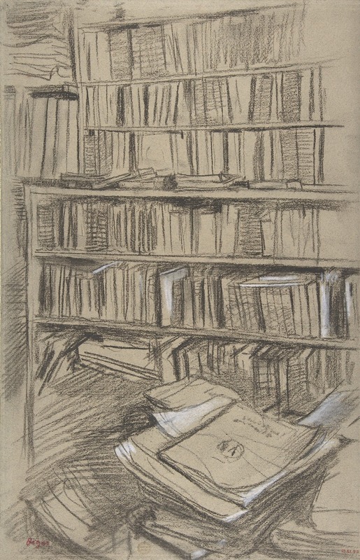 Edgar Degas - Bookshelves, Study for ‘Edmond Duranty’