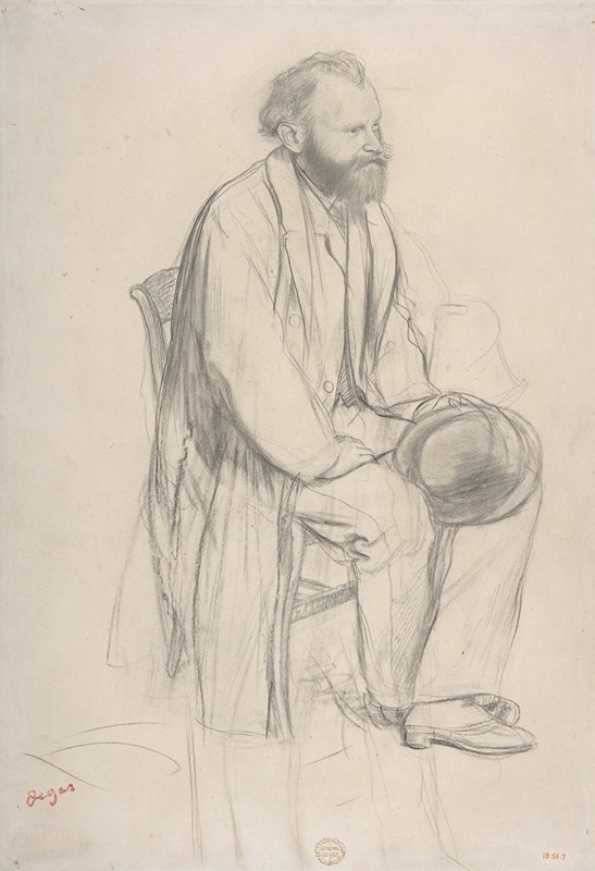 Edgar Degas - Édouard Manet, Seated, Holding His Hat