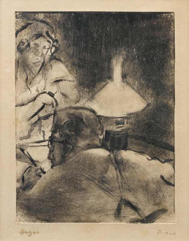 Edgar Degas - LA LECTURE SOUS LA LAMPE (M. CARDINAL)