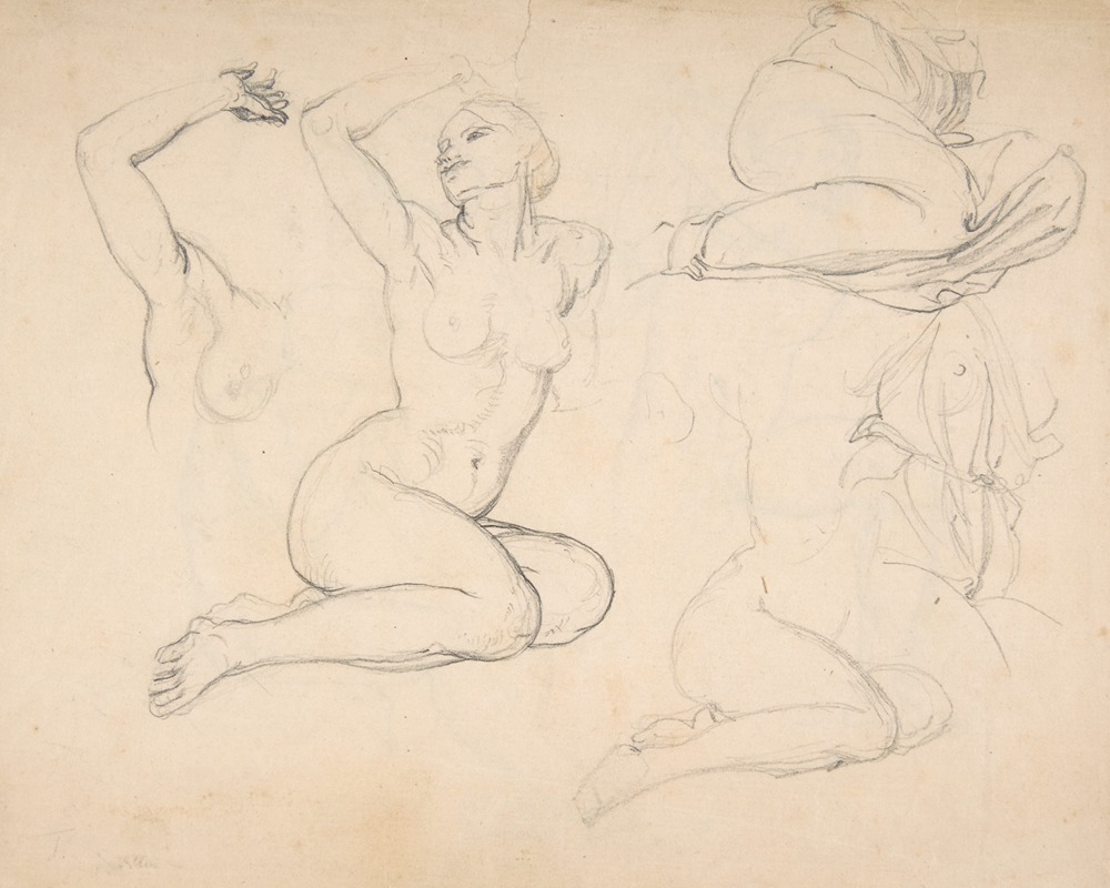 Eduard Julius Friedrich Bendemann - Studies of a Sitting Woman