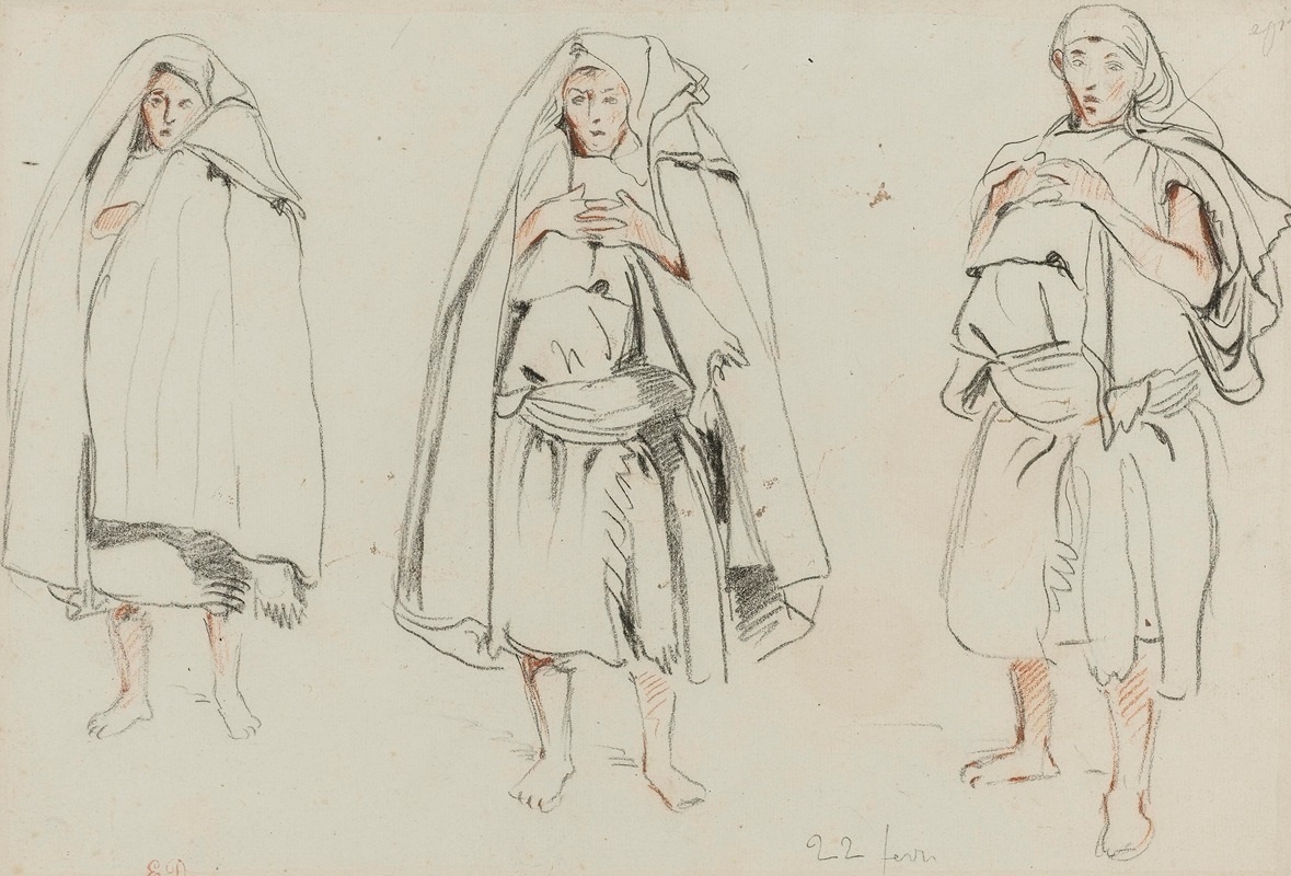 Eugène Delacroix - Three Figures
