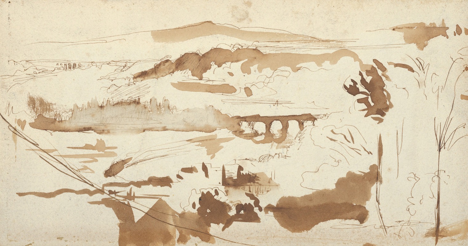 Eugène Delacroix - Landscape with an Aqueduct